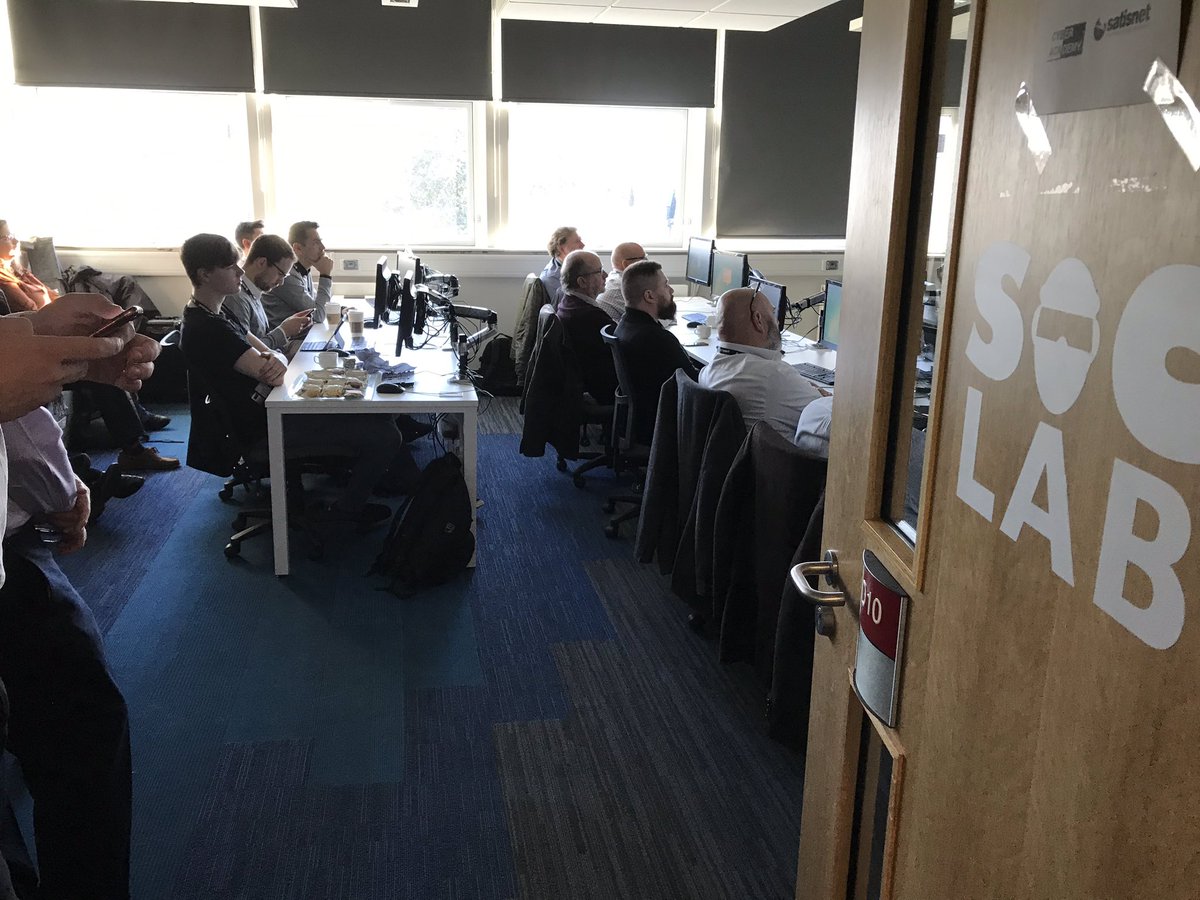 TheCyberAcademy's tweet image. @CybeReady training at the #soclab today.  Event started with @billatnapier talking about insider threats @SatisnetLtd @EdinburghNapier @ComputingNapier @BasilatNapier @sallyatnapier