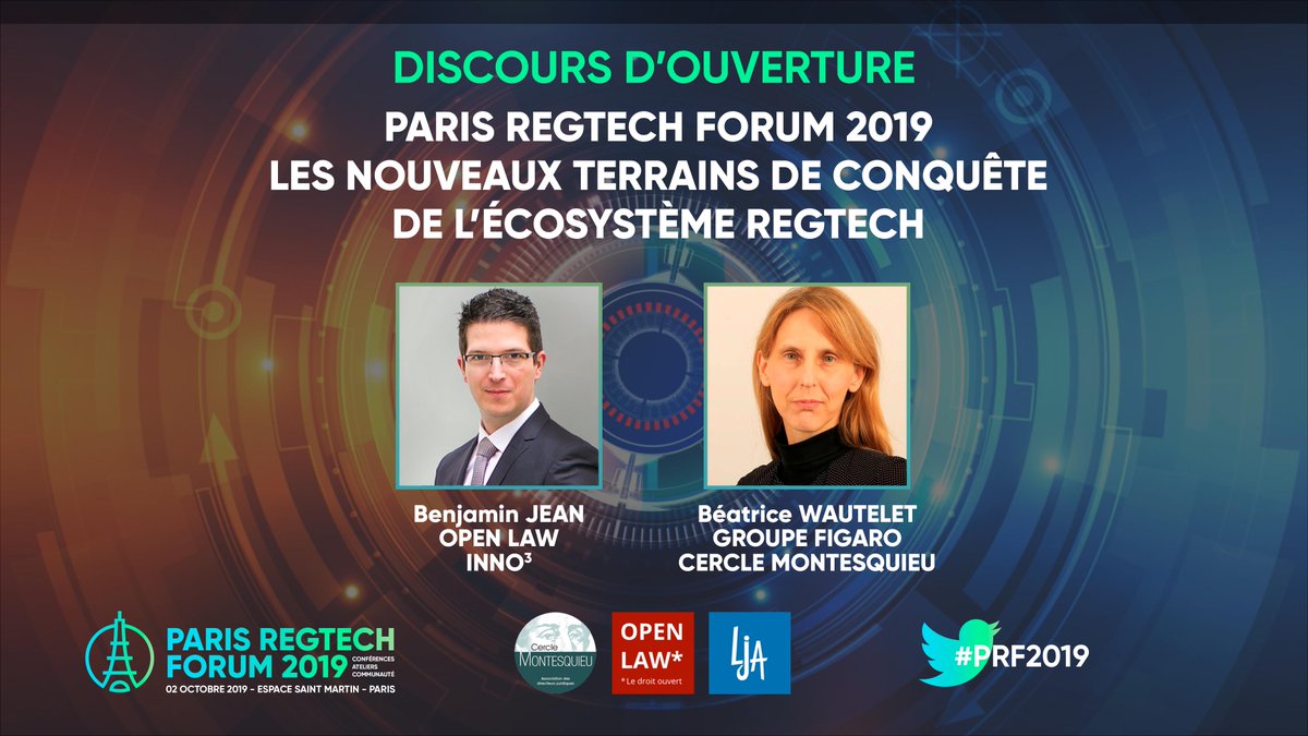 Discours d'ouverture - <a href="/ForumRegtech/">PARIS REGTECH FORUM</a> - <a href="/__bjean__/">Benjamin Jean</a> <a href="/OpenLaw_fr/">Open Law*</a> - Bénédicte Wautelet <a href="/CercMontesquieu/">Cercle Montesquieu</a>