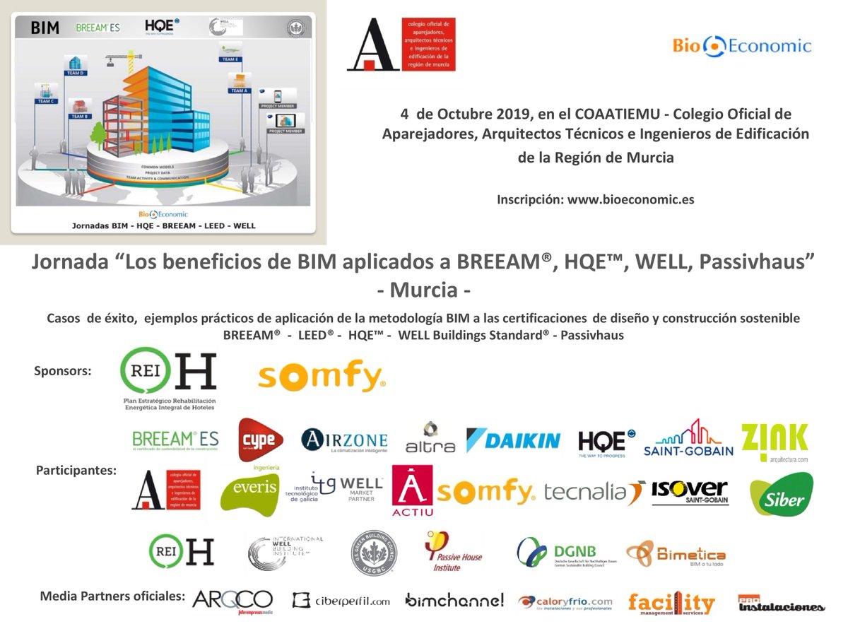 Jornadas_Breeam's tweet photo. Viernes 4/10 @cypesoftware estará en la Jornada #BioBIM-#BioLEED-#BioBREEAM con:
La sostenibilidad con BIM: Como incluye #LEED, #BREEAM y #WELLBuildingStandard, por @BenjaminGC_CYPE Dtor. Desarrollo Corporativo #CYPEIngenieros
Inscripción gratuita:https://t.co/xvbtdAI4b9 https://t.co/caTxq97wV6