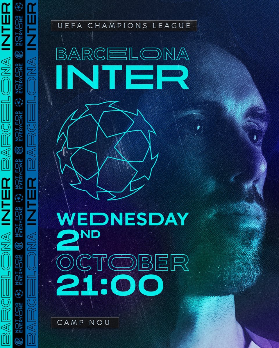 🗣 MATCHDAY 2 #UCL 

⚽️ #BarcelonaInter 
🏟 Camp Nou
⏰ 02:00 WIB
📺 <a href="/SCTV_/">SCTV</a> 

#FORZAINTER ⚫️🔵