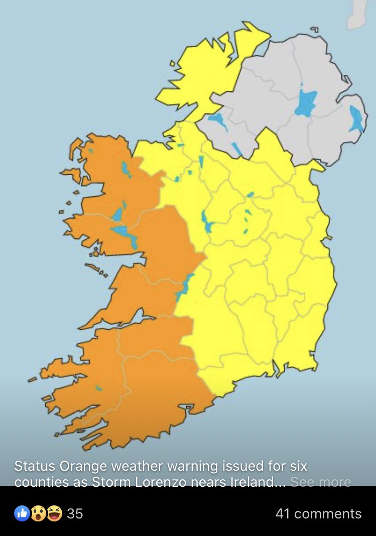 Caolanmcaree's tweet photo. Love how the border protects the North from #StormLorenzo not affecting it at all. https://t.co/oLwAvql7qw