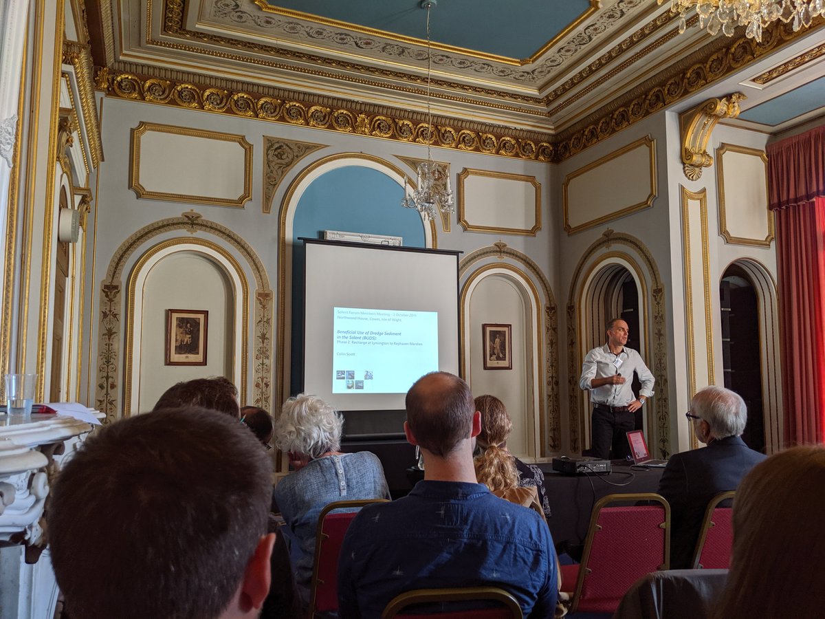 We are in Cowes today participating in the Solent Forum where there is a lively discussion on the beneficial use of dredged sediments.