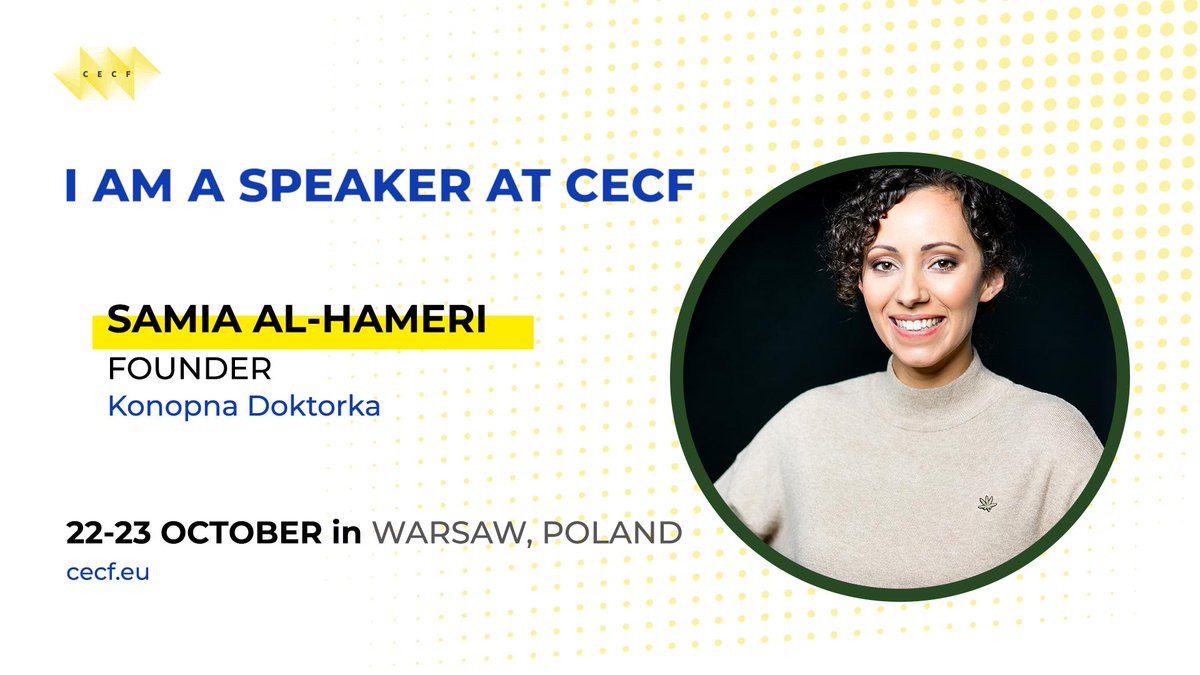 Samia Al-Hameri lives with a mission to educate the people on the benefits of natural medicines, that is how the project  Konopna Doktorka came to life.

Samia ‘breaks the myths and confirm the facts’ about cannabis.

Hear Samia speak at CECF: cecf.eu/tickets/