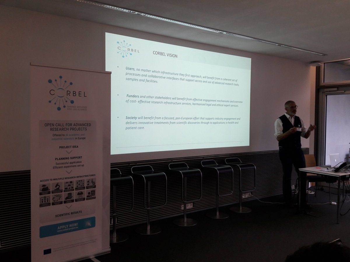 CORBEL_eu's tweet photo. On day 2 of the CORBEL user&amp;service provider meeting @NBlomberg, CORBEL and @EoscLife coordinator, is emphasising how streamlined access to #researchinfrastructures is democratising European science and enabling innovative research! #LifeScienceServices @EU_H2020 @CORDIS_EU https://t.co/rCcfQDTheB