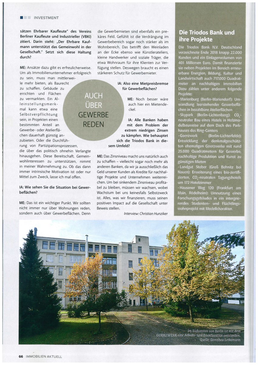 Immobilien Aktuell hat mich interviewt zum Thema Nachhaltigkeit und Immobilien: Ich erkläre, warum es ein Abrissverbot geben müsste und warum das Mantra "bauen, bauen, bauen" im krassen Widerspruch zu unseren Klimazielen steht. #Klimaschutz #Abrissverbot #Exporeal2020