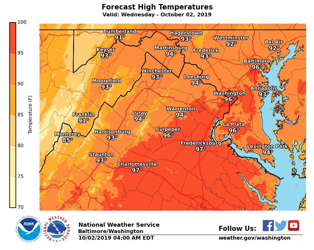 Record breaking temps today.   The Weather Channel's Richard Lewelling <a href="/RichardOnAir/">Richard Lewelling</a> says today is likely the last time we'll see the 90's this season.