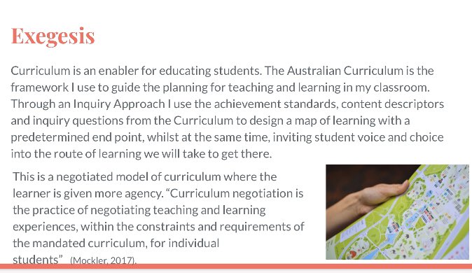 Lisa_Ison's tweet image. Presenting my Curriculum Aim, Rationale and Exegesis @UniCanberra Day 3 of the Masters Intensive! An “approach to learning that encourages integrative, connected thinking is vital”@kjinquiry so I’m dedicated to the promotion of the child’s power to learn! #Inquiry #LearnerCentred