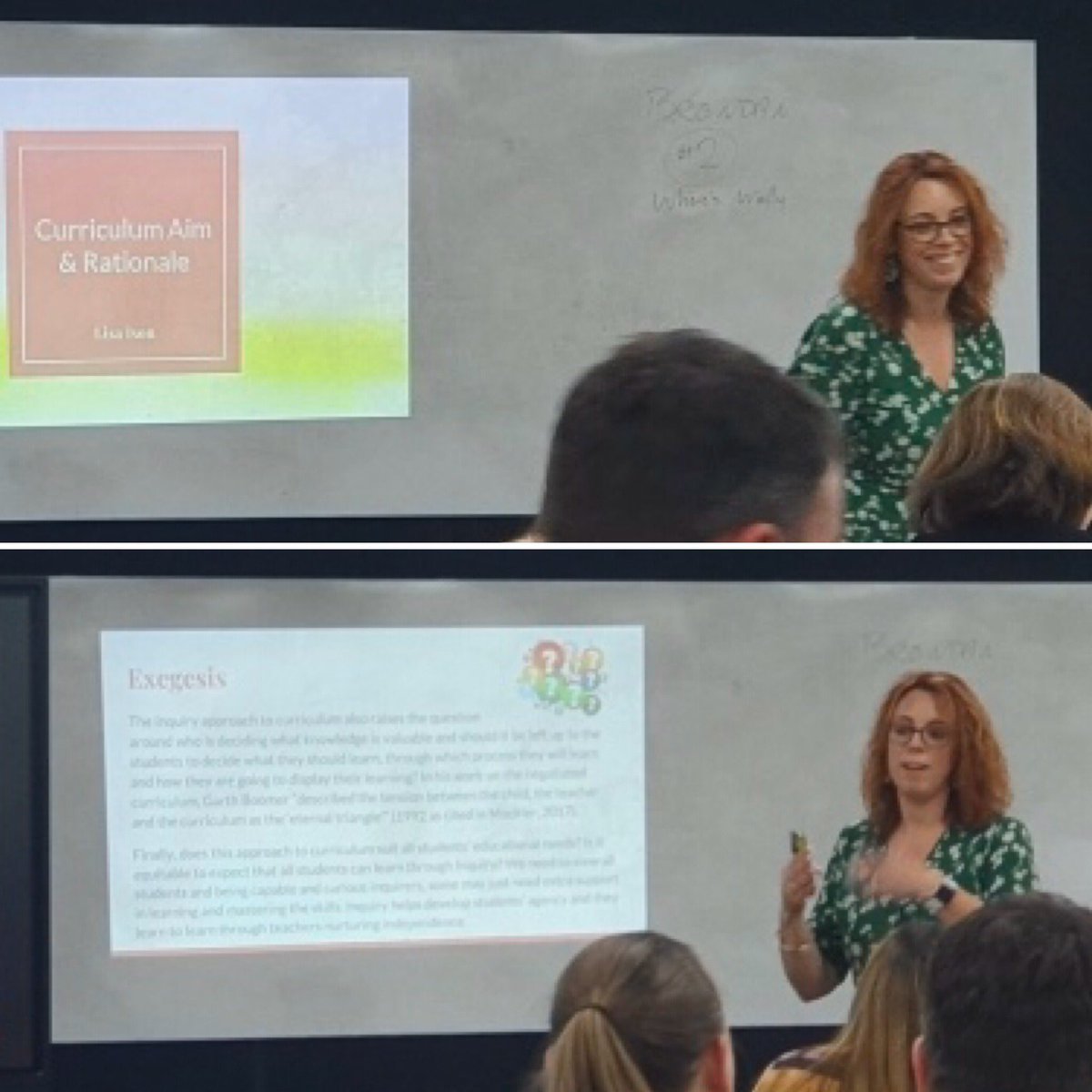 Lisa_Ison's tweet image. Presenting my Curriculum Aim, Rationale and Exegesis @UniCanberra Day 3 of the Masters Intensive! An “approach to learning that encourages integrative, connected thinking is vital”@kjinquiry so I’m dedicated to the promotion of the child’s power to learn! #Inquiry #LearnerCentred