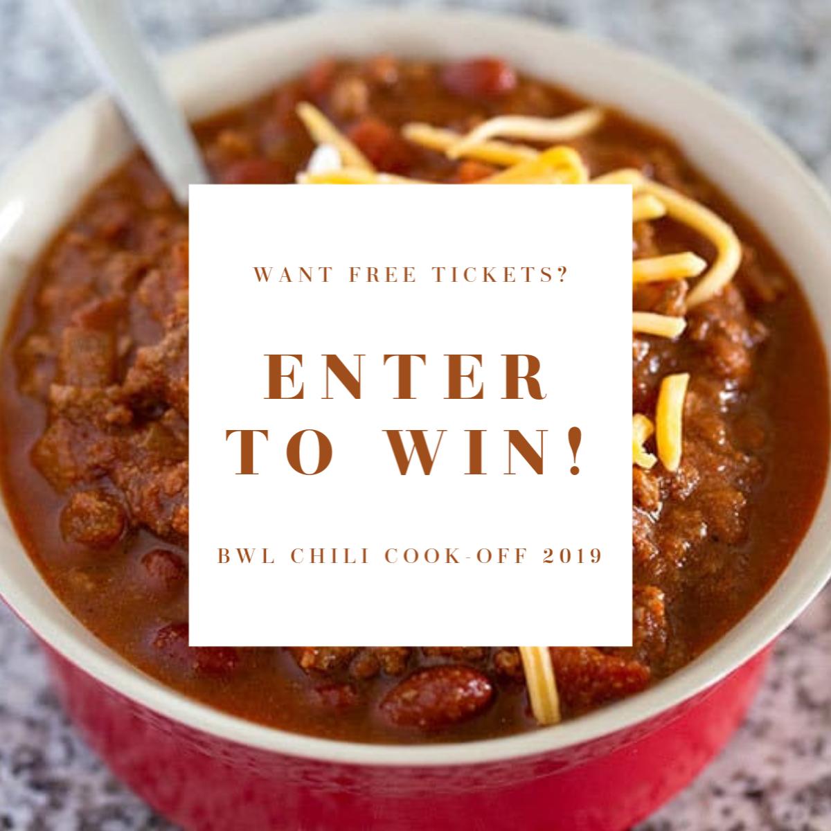 Want a chance at a pair of free tickets to this year's Chili Cook-off?! Head to our FB event to find out how: facebook.com/events/2309704…
