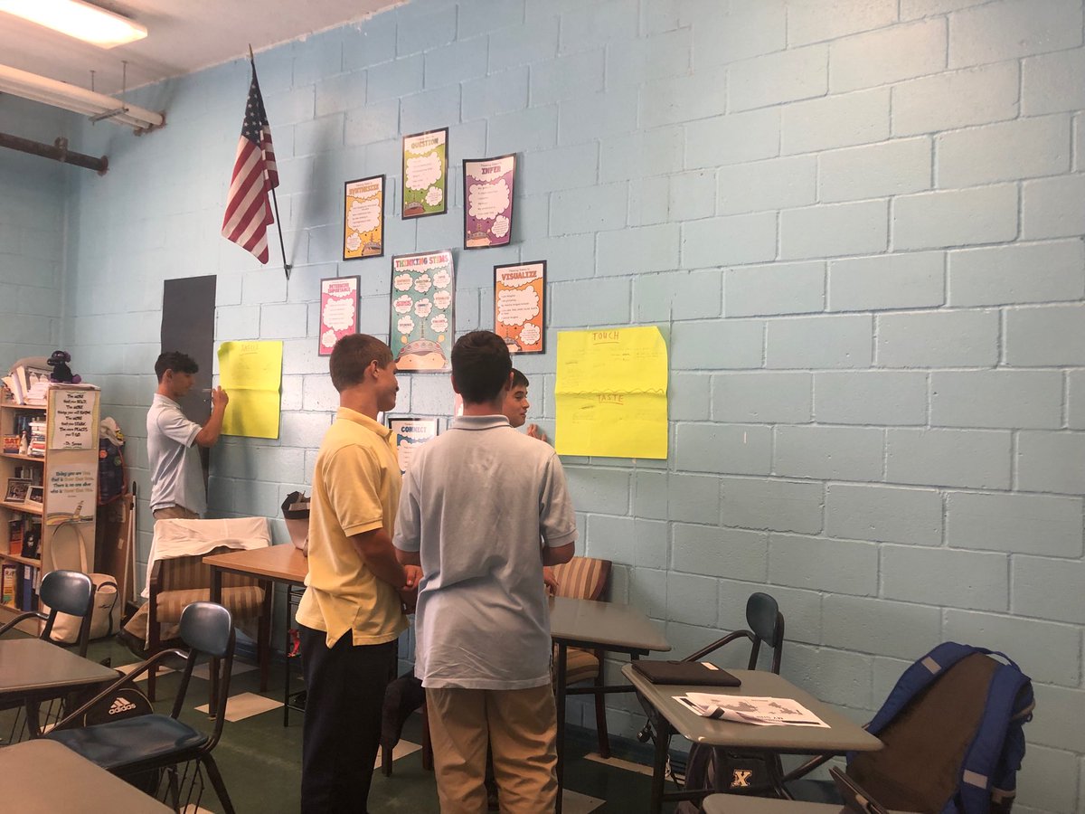 DNapoliXHS's tweet photo. Scanning the room for concrete and specific details using our five senses. What do you? #see #hear #smell #taste #touch #9-2 https://t.co/B7qhojkJgK