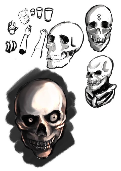 まだ本調子では無いけど何か描いていないと落ち着かなかったのでだらだら落書き
骸骨描くの楽しい、女の子描くエネルギーはなかった_(:3 」∠)_ 