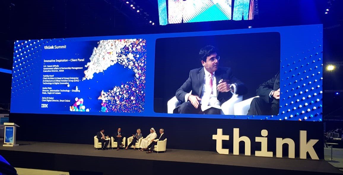 RonitaDXB's tweet photo. Panel Discussion 'Innovative Inspiration' Chaired by @JyotiIDC @IDCMEA 
Panelists : Abu Dhabi Digital Authority, Etihad Aviation Group, Smart Dubai, Majid Al Futtaim 
#ThinkUAE @IBMMEA https://t.co/M0MQaPvWlB