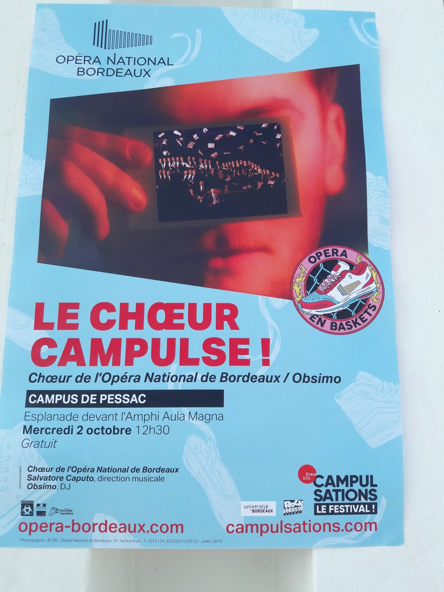 operadebordeaux's tweet photo. Pour les #Campulsations @Crous_Bordeaux, le Choeur campulse ...avec le DJ bordelais Obsimo. En partenariat avec la @RS_Barbey https://t.co/9ARqlHzKbh