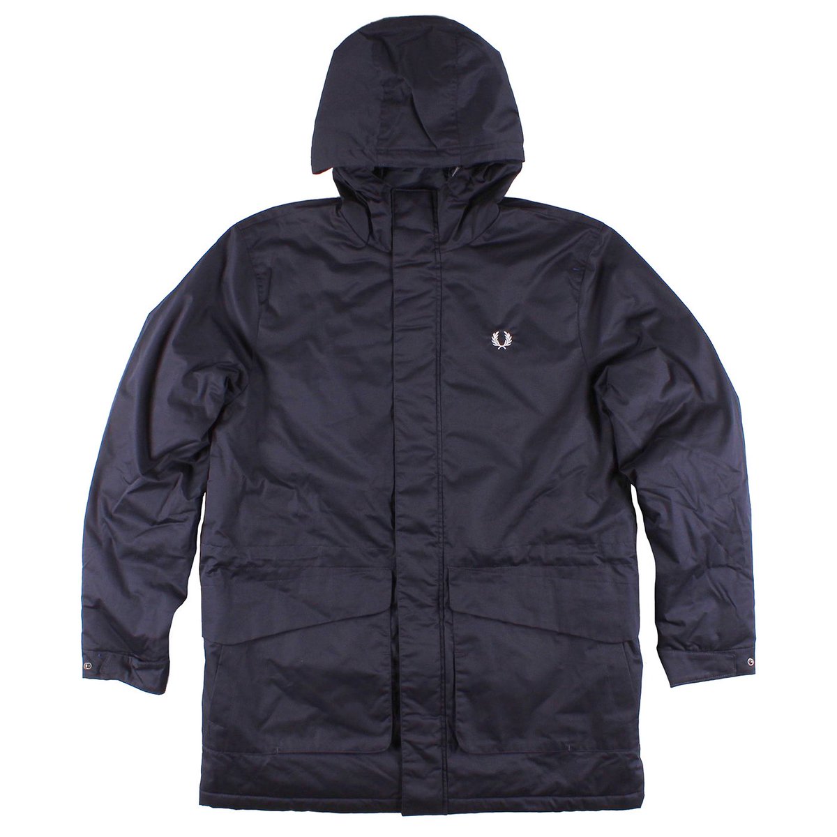 FRED PERRY Padded Hooded Jacket navy 