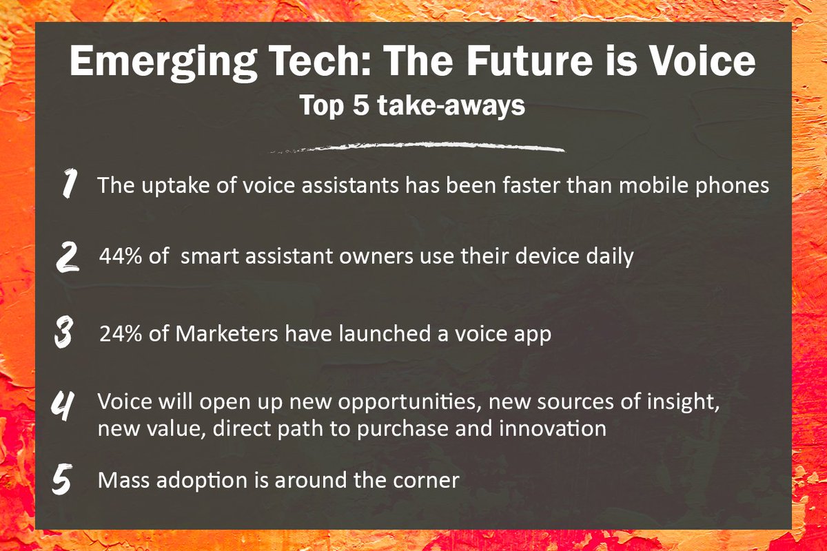 WavemakerUK's tweet image. If you didn&apos;t catch @SarahSalts and @KathrynSaxon&apos;s fantactic session at #adtechlondon last week, here are our top 5 take-aways on the #futureofvoice.