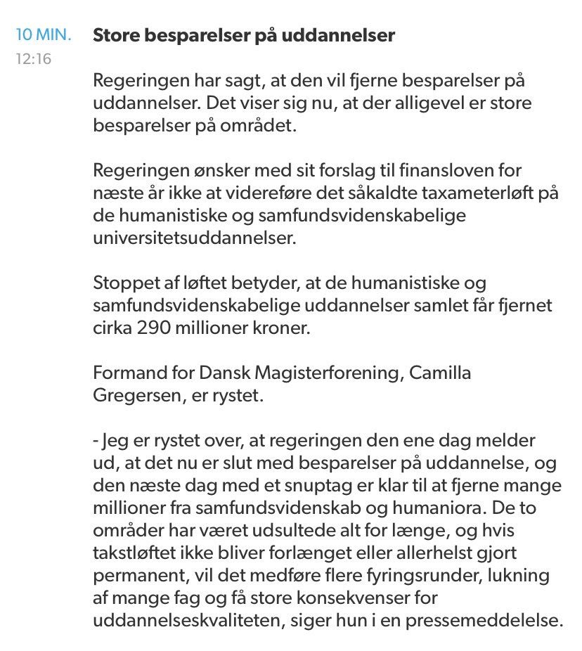 peterdalsgaard's tweet photo. Regeringen vil spare 290 mio på samfundsfaglige og humanistiske uddannelser 😱
Det vil være katastrofalt, for de er allerede skåret ind til benet efter #omprioriteringsbidrag og #dimensionering.
#uddpol #FL20 #dkpol https://t.co/j3G9vu4Qxb