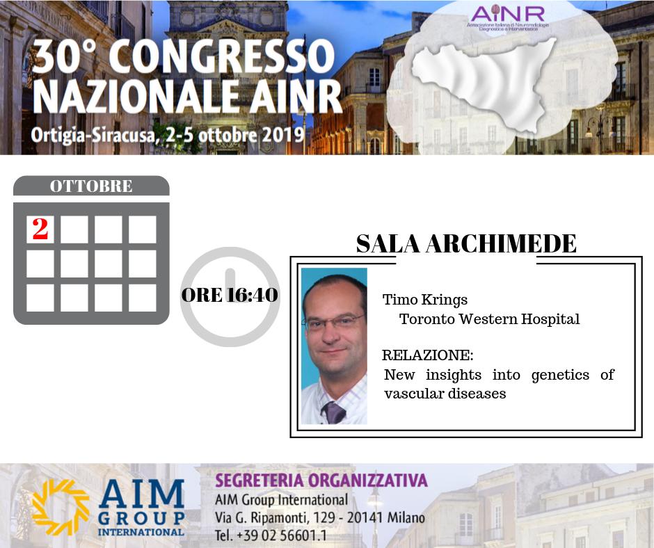 Consulta il programma per sapere chi parlerà oggi al 30° Congresso Nazionale AINR (ainr2019.it)