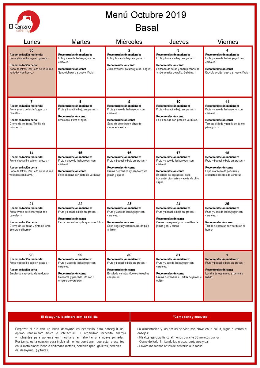 nuestrocolegio's tweet photo. Menú del mes de octubre https://t.co/diQQQlBRoK