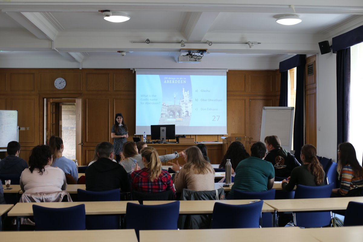 UoA_LLMVC's tweet photo. We invited our Modern Languages Students to take part in a quiz organised by LLMVC - here are some of the pictures taken during the event. Well done everyone! #studyalanguage #makeitabdn #languages #polyglot @abdnhispanists @GermanAbdn https://t.co/xTvGhgna3t