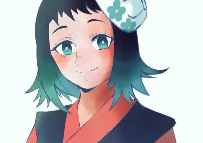 琥魄糖◆二次創作お休み中さんがTwitterに投稿した真菰(鬼滅の刃)のイラスト。