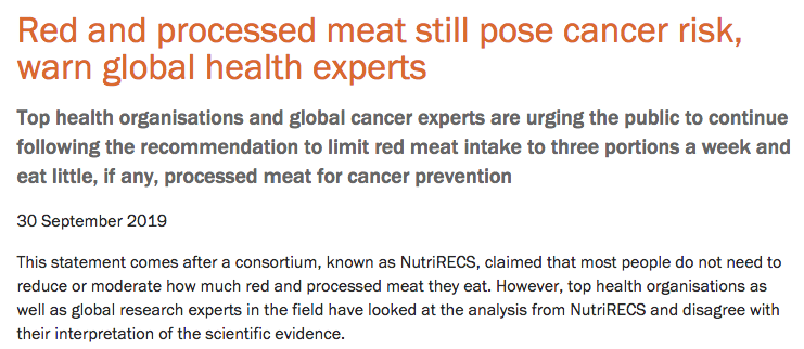 wcrfint's tweet photo. We have been overwhelmed by the number of researchers and health professionals who want to sign-up to our statement on red and processed meat and cancer risk! Read the statement in full here: https://t.co/kKttSFOjFT #cancerprevention https://t.co/qdM4DhTy6V