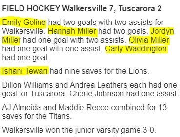 WHS Athletic Boosters (@boosterswhs) on Twitter photo From <a href="/FrederickSports/">Frederick Sports</a>: 10/1/19 Field Hockey Game Summary
Athlete mentions: <a href="/EmilyGoline/">Emily Goline</a> Hannah Miller <a href="/jordynnmillerr_/">jordyn miller</a> Olivia Miller Carly Waddington <a href="/ishxni/">sunny</a>
ππ¦ππ
<a href="/WalkersvilleFH/">WHS Field Hockey</a> From <a href="/FrederickSports/">Frederick Sports</a>: 10/1/19 Field Hockey Game Summary
Athlete mentions: <a href="/EmilyGoline/">Emily Goline</a> Hannah Miller <a href="/jordynnmillerr_/">jordyn miller</a> Olivia Miller Carly Waddington <a href="/ishxni/">sunny</a>
ππ¦ππ
<a href="/WalkersvilleFH/">WHS Field Hockey</a>
