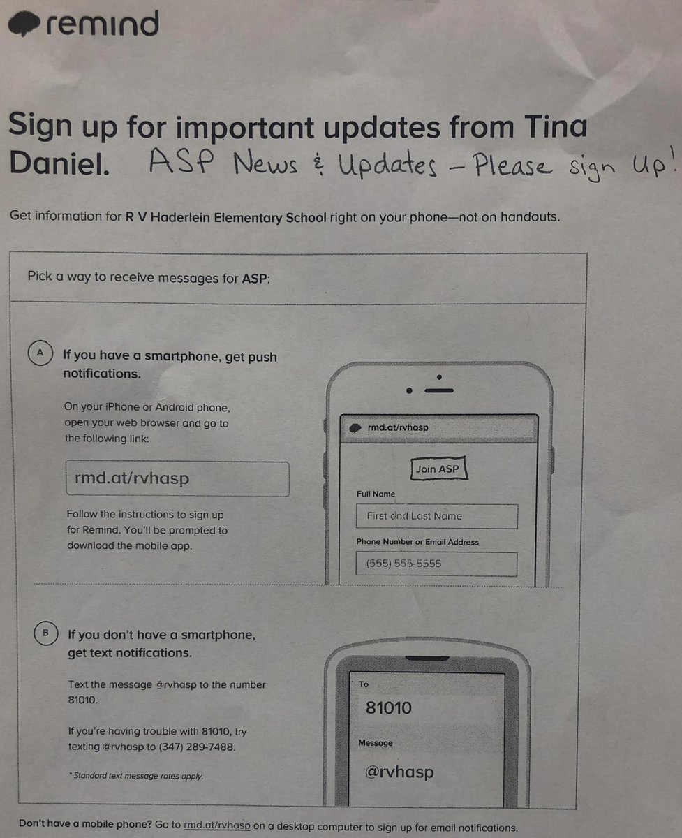 Does your kiddo attend the After School Program? Sign up for Remind messages so you stay in the know! 🍎✏️📓
Text @rvhasp to 81010! 

#248RVH #girardtrojans #girardkansas

*This is for the after school program*