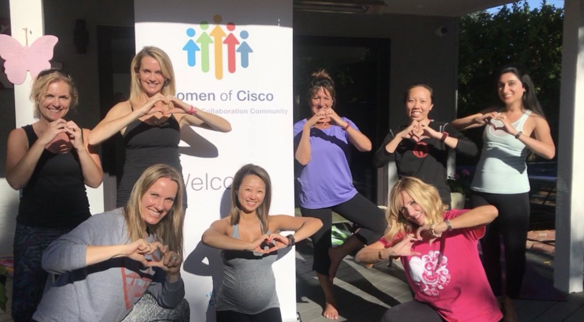 WomenOfCisco's tweet photo. #WomenOfCisco #SJC leaders celebrating #Cisco historic milestone of #1 #WorldsBestPlacesToWork, over baby shower celebrations for our amazing Membership Pillar co-lead @KadarYanni.  Yes, we ❤️❤️❤️ where we work! #WeAreCisco #WomenInTech #BeTheBridge 
https://t.co/BPzA0LjT0E https://t.co/2IKXcmVhil