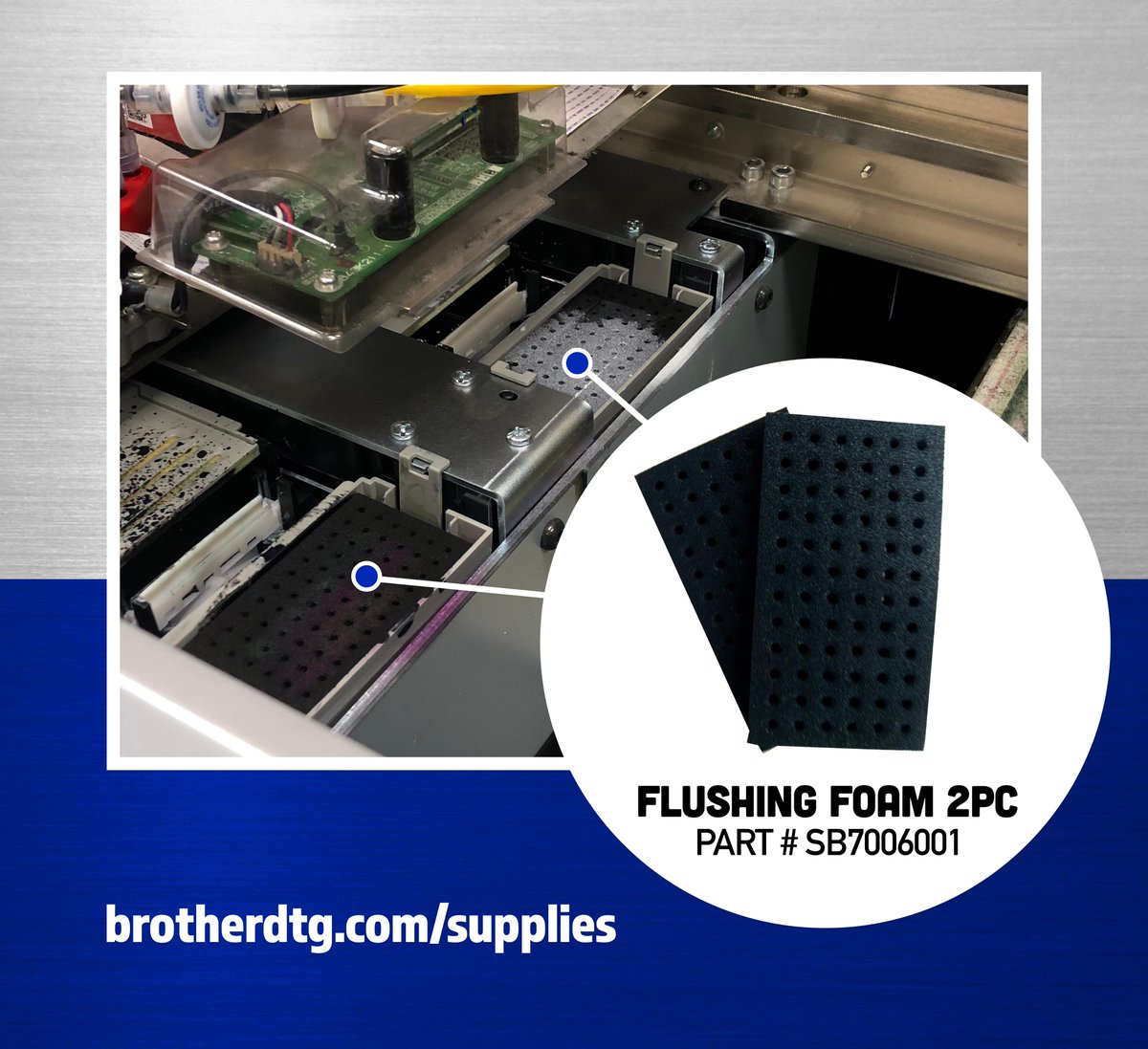 BrotherIndPrint's tweet image. The flushing foam helps reduce ink splatter during cleaning cycles in order to protect your print head, and help keep it clean. It&apos;s important to replace them regularly before they get over-saturated, so that they continue to work optimally. bit.ly/2n2i02q