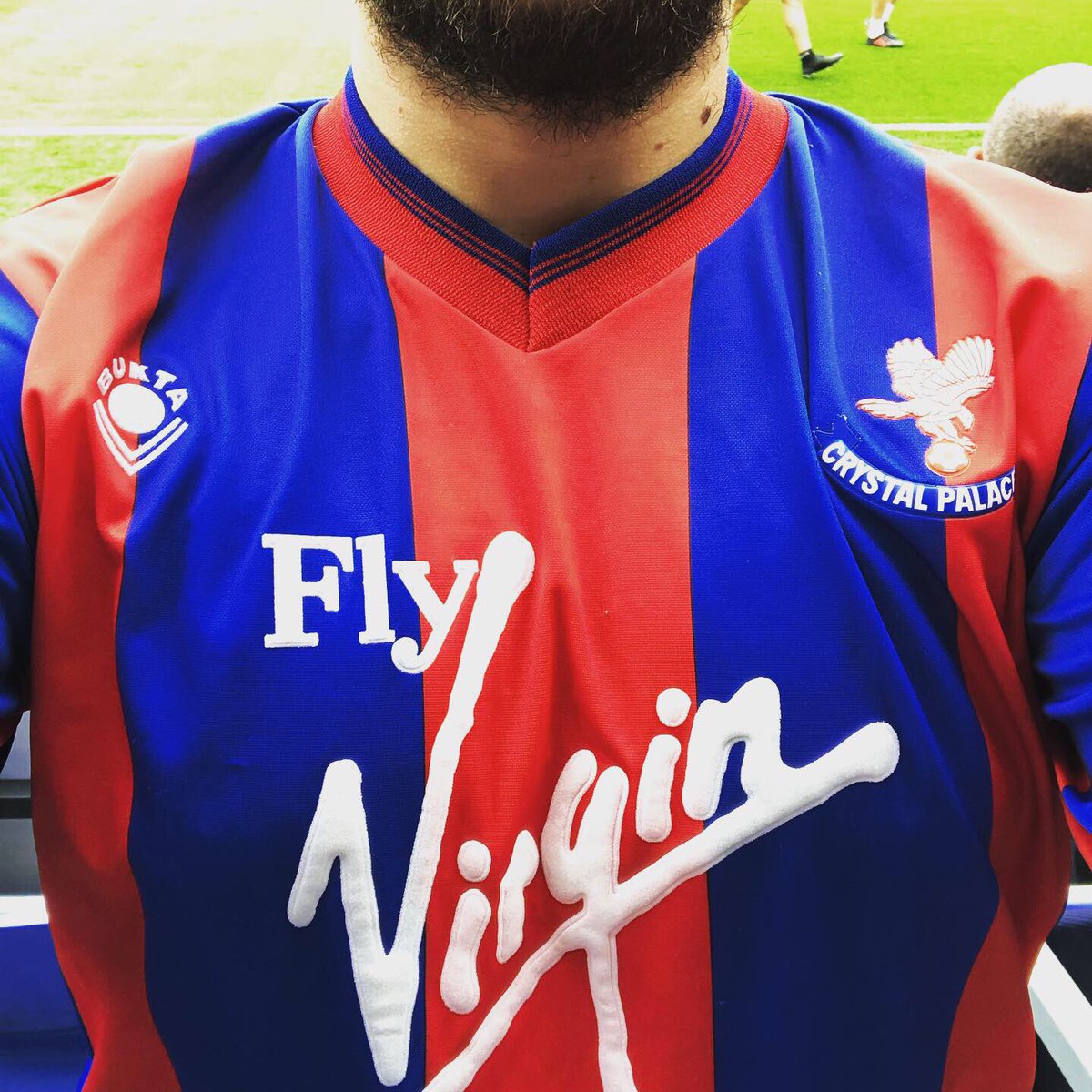  @CPFCHome Kit, 1988-90BuktaProbably my luckiest strike ever. Having bought a vintage  #CrystalPalace shirt from an online store, when I got it last week I realised I was sent instead an iconic, much rarer, way more valuable top by mistake! Awesome, if a but random 