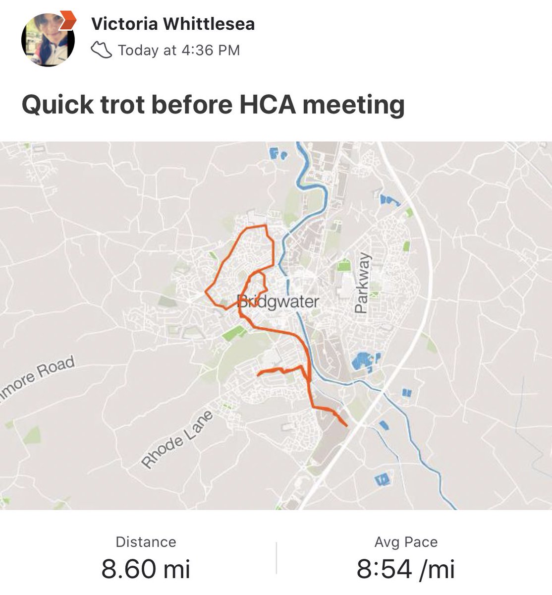 ASBVictoria's tweet photo. Balanced a long day with a run between visits and a community meeting so I don’t feel frazzled by the time I get home. #Balance #WorkToLive #running #MentalHealthAwareness #GoTeamHiS #runr https://t.co/K9ISsueypv