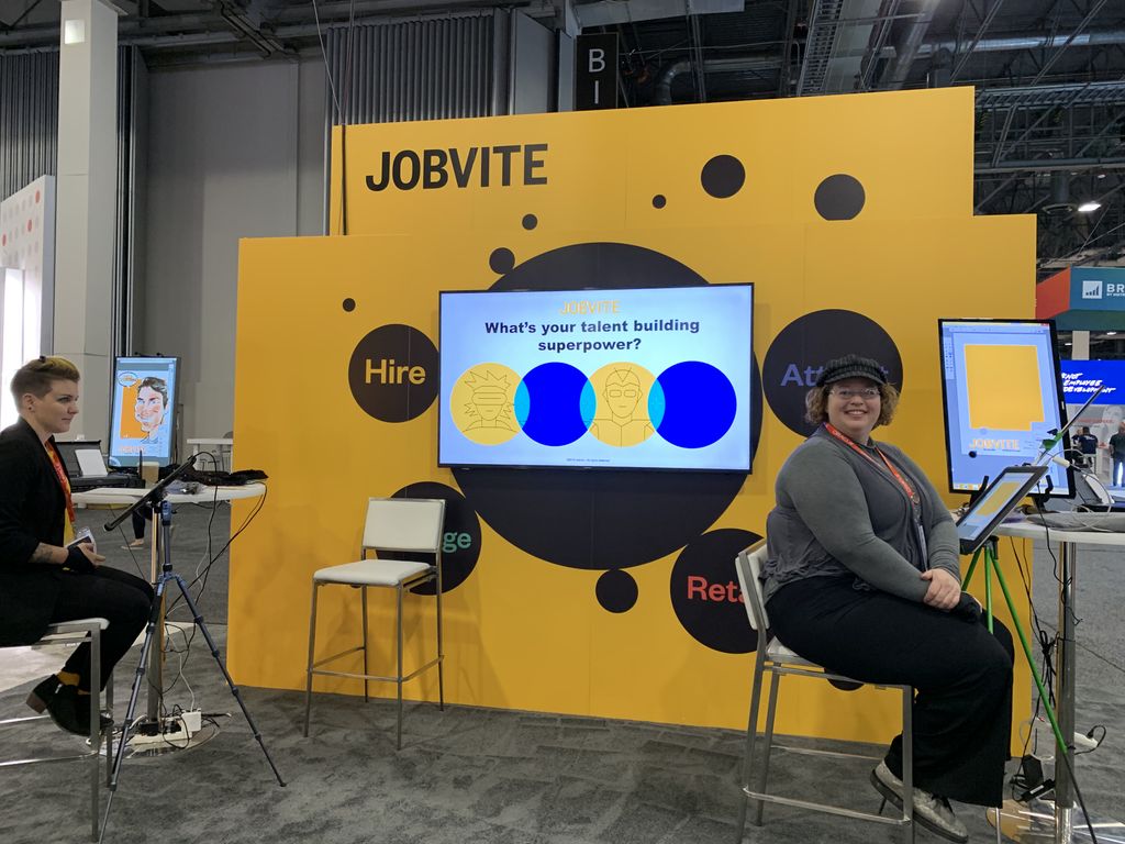 We’re ready to meet all the cool HR and recruiter superheroes at booth #1722 at #hrtech! You can get a digital caricature, and they’re perfect for Christmas cards. 😃