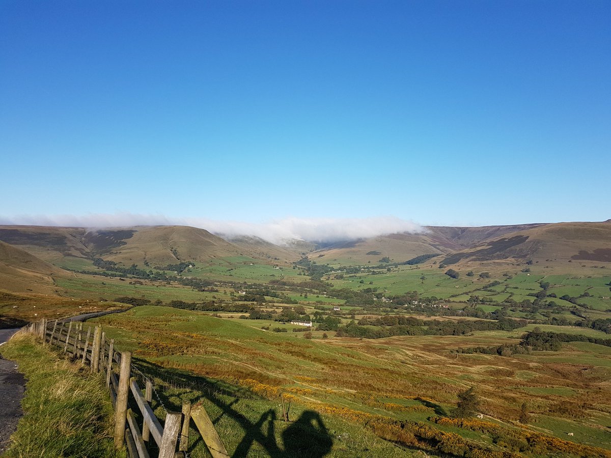 rsen5's tweet photo. Some respite from heavy autumn rains &amp; #flooding worries. Blue skies over #Edale and #Kinderplateau seen from #Mamnick here in the @peakdistrict. Amazing Kinder #peatbog #restoration thanks to @moorsforfuture @LIFEprogramme should mitigate flooding risk. #stormlorenzo @IUCNpeat https://t.co/YIvFIKSYlg