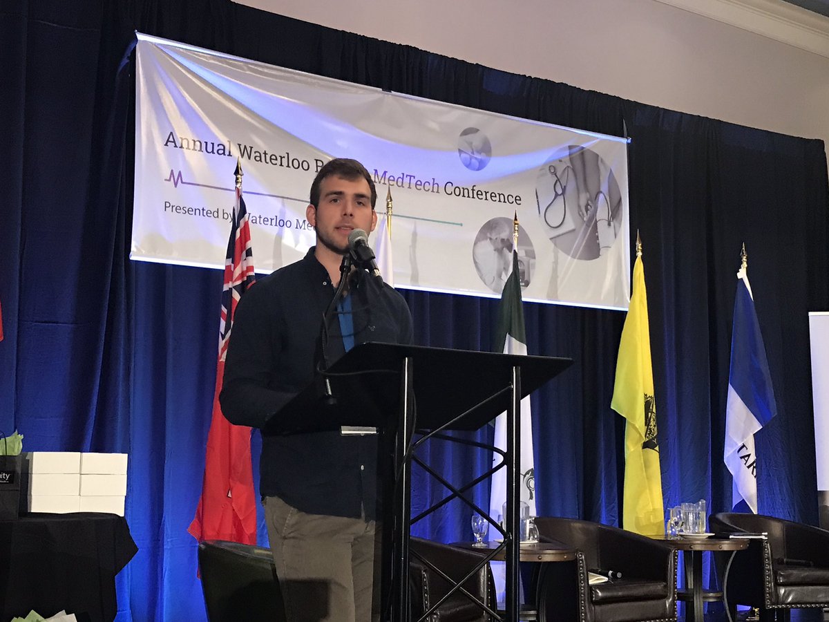 WaterlooMedTech's tweet photo. Our sixth Innovation and Start-Up Showcase is Aaron Rosenblum from Stabilo Medical Inc, using wearable technology to improve rate and levels of recovery for stroke rehabilitation patients #WaterlooMedTech https://t.co/VebB8LFfAv