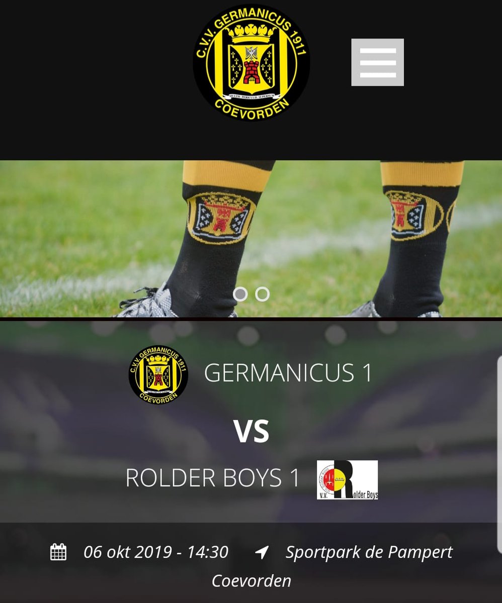 Zondag 6 oktober speelt Germanicus 1 thuis tegen Rolder Boys 1.
Aanvang wedstrijd 14:30 uur.
#cvvgermanicus #coevorden #rolderboys
