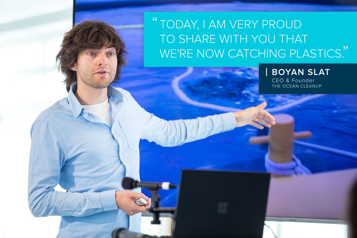 TheOceanCleanup's tweet photo. Boyan Slat on our update from our work in the Great Pacific Garbage Patch. https://t.co/HLrr8tQ96v