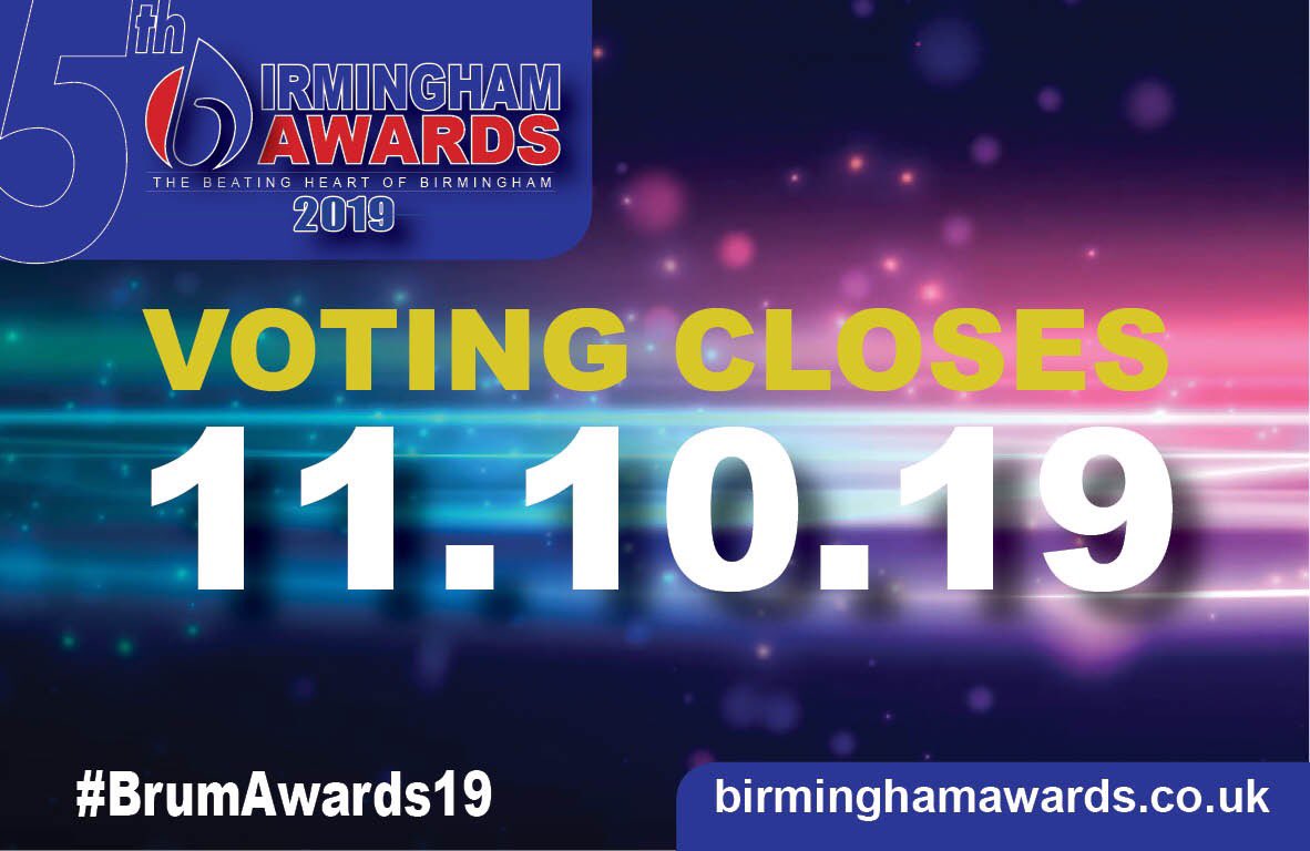 anitachumber's tweet photo. Voting closes on 11.10.2019!

Vote for your favorites... https://t.co/yKgpj73pkc #Goodluck

Look forward to celebrating with you all on 09.11.19 @libraryofBirmingham 

@BootcampMediaUK @OxbridgeHome @falconins @F5FosterCare @AnitaBhalla @SquibbleLtd 

#BProud #BBrum #BrumAwards19 https://t.co/KbsOTSHNEU