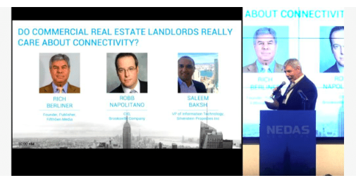 datacenterpost's tweet photo. At the 2019 #NEDASNYC Summit, a panel of speakers, including #VP of @SilvProp, & #CIO of The Brooksville Company, responded to the question: "do commercial #realestate landlords really care about #connectivity?" Full article: https://t.co/fP9Sx7AmzT #datacener https://t.co/SGfhXBMDds