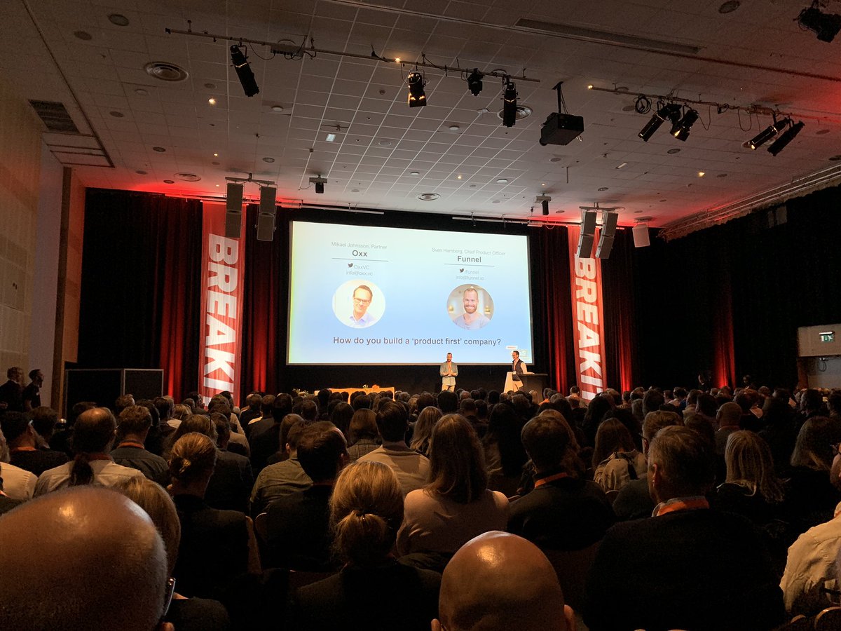 How do you build a Product First Company? Set a clear vision. Get buy in. Strong Leadership. Focus on the actual users. <a href="/breakit_se/">Breakit</a> #saas summit