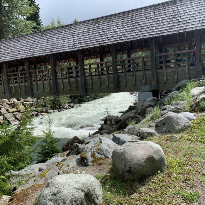 KCushman1's tweet photo. Don't you just love a good covered bridge? This one was in Whistler, BC, but Lawrenceburg, TN has a nice one, too at David Crockett State Park (wish I had a picture). Where are some more pretty ones? #davidcrockettstatepark #lawrenceburgtn #whistlerbc #coveredbridge https://t.co/3gKDJNF0ZN
