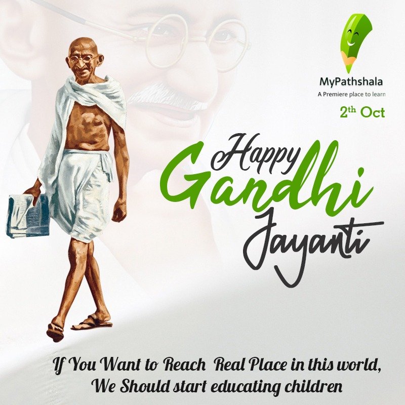 MyPathshala_'s tweet photo. On this day, let us remember the Father of our Nation and take a pledge to follow his path of non violence and start educating children,
#HappyGandhiJayanti #India #mypathshala https://t.co/ks5huWAMXI