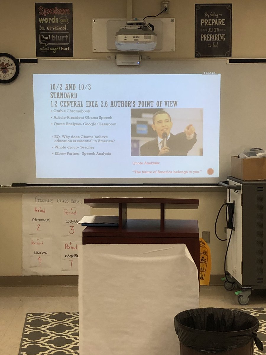 pcosme1908's tweet photo. Ms. Seeden-Vargas is engaging students in quote analysis & authors’ #POV this fine Wednesday morning! #BeatThatFSA #ThisIsTheHill @MsEstherRivera @shariverge @kgwhetsell https://t.co/Uqohhr0Drc