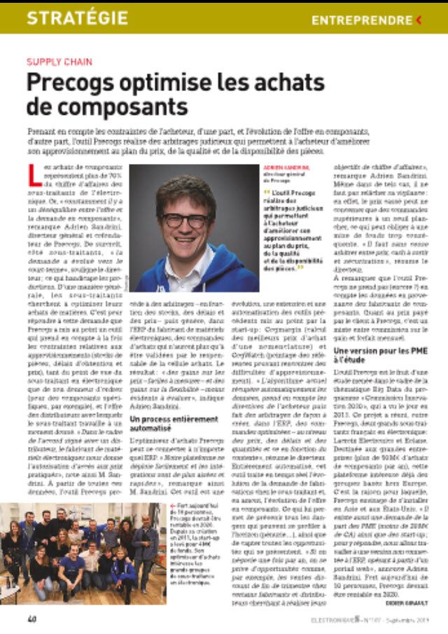 precogs_com's tweet photo. Our founder, @asandrini recently spoke with @ElectroniquesBz about how we help businesses optimise the purchase of electronic components. Check out our LinkedIn post to view the pdf in full: 
https://t.co/mEsGNmJDqv https://t.co/cmDKhuDfTM