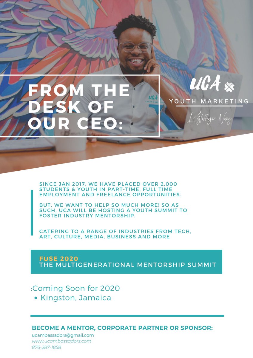 PurplecowKris's tweet photo. Genuinely I feel there is a huge gap in Mentorship across different industries. It’s like the wisdom will be lost in the mature generation and not necessarily passed down for the young generation to evolve as a society. 

So, I’ve decided to take action with @UCAJamaica! https://t.co/9wtqVD8E3e
