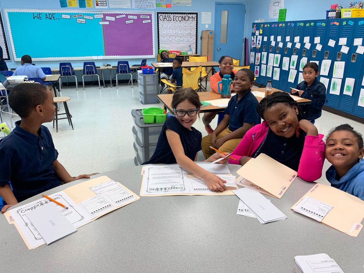 msclough4's tweet photo. our classroom economy is in full swing because our #4thgreaters got paid for the first time today! amazing job to my bankers who helped it run so smoothly. #futurebankers #financialliteracy @MargaretBrent53 @BaltCitySchools @teachingandsofourth https://t.co/4jLQrkVwzo