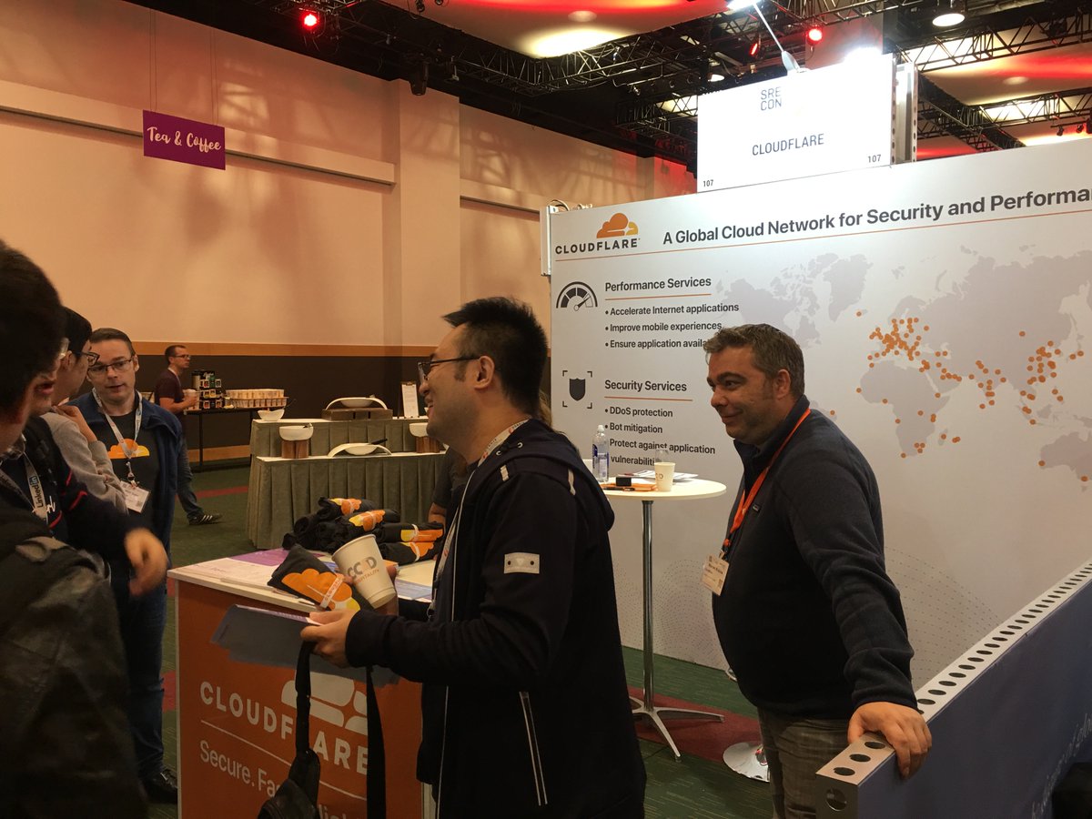 If you're at #SREcon make sure you make your way down to booth 107 and meet our team.
Looking forward to chat to you. Ask us about our tech careers offer and anything Cloudflare related.