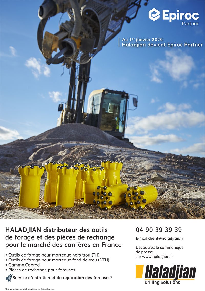 Haladjian's tweet photo. Au 1er janvier 2020, HALADJIAN devient le distributeur des outils de forage et des pièces de rechange pour les foreuses EPIROC dans les carrières en France.

Pour en savoir plus sur ce nouveau partenariat consultez le communiqué de presse suivant : https://t.co/Wx9LiJJ7aB https://t.co/MVVM3EHUqU