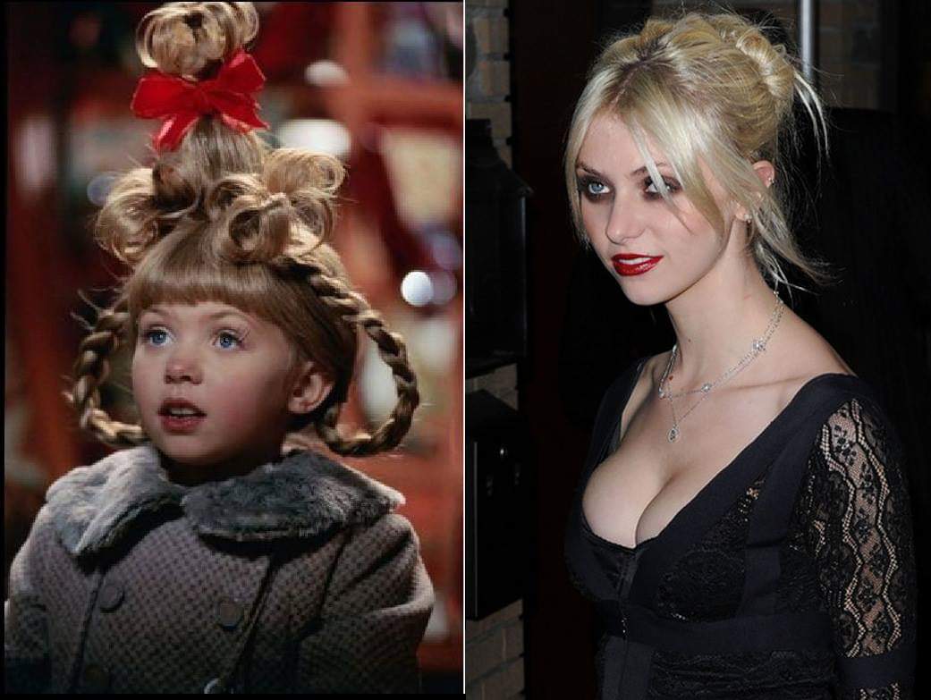 Taylor Momsen who played Cindy lou who sure grew the fuck up. 