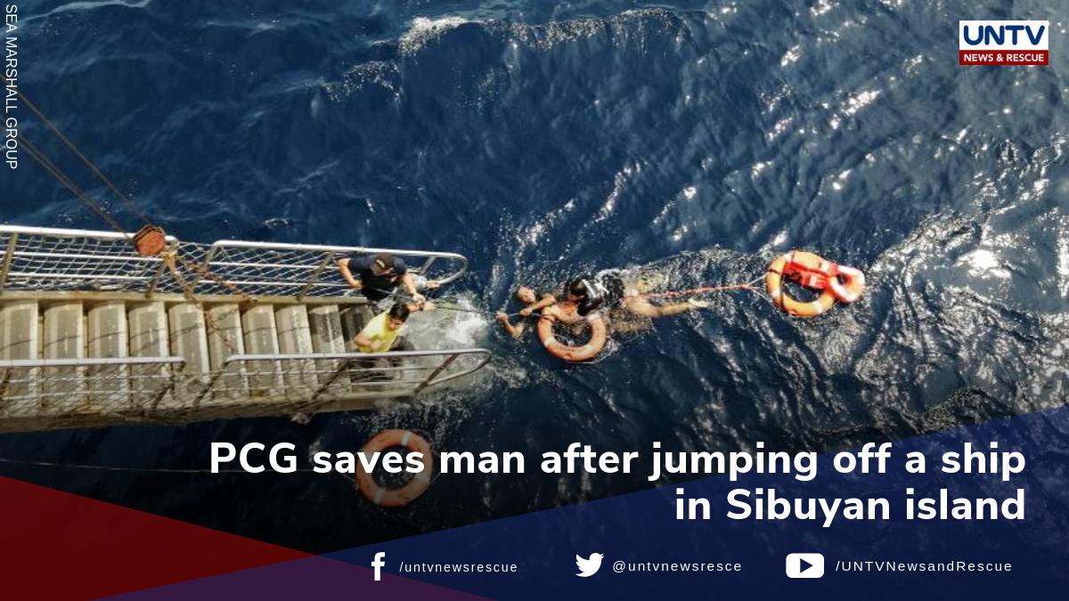 UNTVNewsRescue's tweet image. The Philippine Coast Guard (PCG) saved a 53-year-old man who jumped off a ship along the coast of Gallo island in Sibuyan on Monday (September 30).

STORY: untvweb.com/news/pcg-saves…