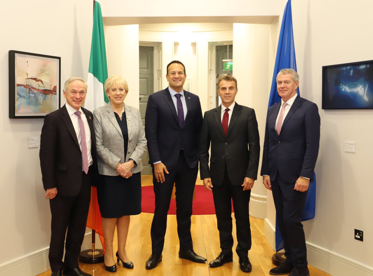 GovIE's tweet photo. An Taoiseach @LeoVaradkar and Minister for @Dept_CCAE @RichardbrutonTD have today confirmed a €530 million investment in the Celtic Interconnector by the European Commission to link Ireland with Europe’s energy grid. Read more at: https://t.co/InZrYCy9ph https://t.co/ljRyyJgKpm